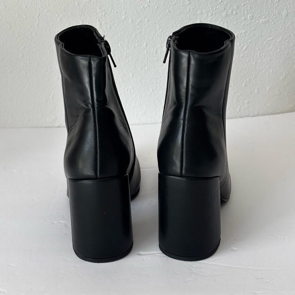 Madden Girl Black Black Square Toe Block Heel Ankle Boots Size 7M - Picture 4 of 12